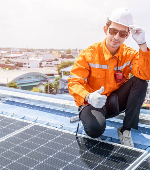 Professional Engineer Service Solar Panel. Worker Maintenance Cleaning Replacing Solar Panel. Solar photovoltaic panel system in Industry roof. Saving Energy with Clean Power. Professional Engineer Service Solar Panel. Worker Maintenance Cleaning Replacing Solar Panel. Solar photovoltaic panel system in Industry roof. Saving Energy with Clean Power.